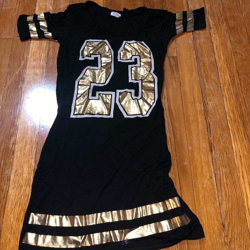 Black and gold dress